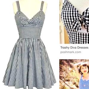 Trashy Diva Black and White Gingham Mini Dress